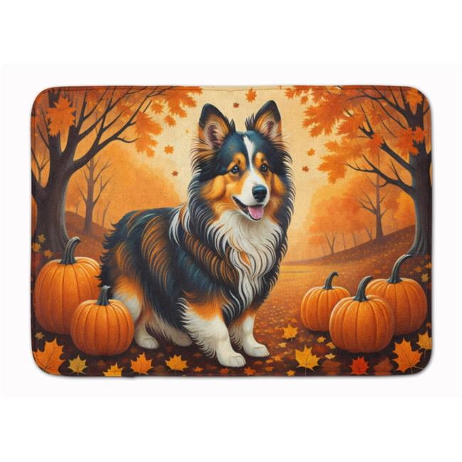 Carolines Treasures DAC1071RUG 19 x 27 in. Unisex Sheltie Fall Memory Foam Kitchen Mat