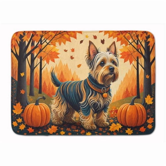 Carolines Treasures DAC1075RUG 19 x 27 in. Unisex Silky Terrier Fall Memory Foam Kitchen Mat