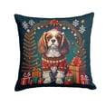 thumbnail image 1 of Carolines Treasures DAC1111PW1818 18 x 18 in. Unisex Cavalier King Charles Spaniel Christmas Fabric Decorative Pillow, 1 of 5