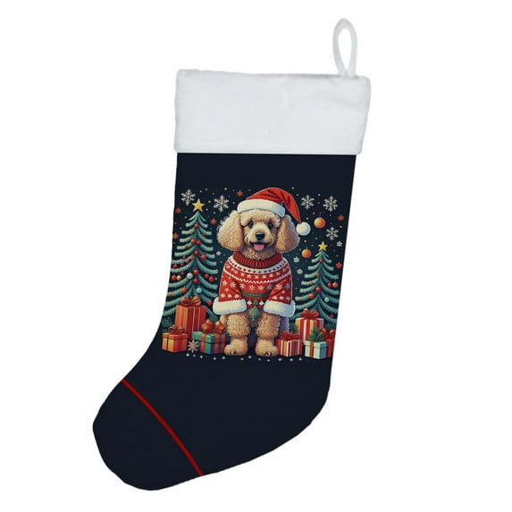 Carolines Treasures DAC1146CS 18 x 13.5 in. Unisex Apricot Toy Poodle Polyester Christmas Stocking