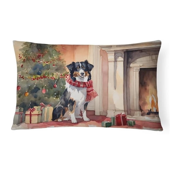 Carolines Treasures DAC1230PW1216 16 x 12 in. Unisex Australian Shepherd Christmas Fabric Decorative Pillow