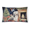 thumbnail image 1 of Carolines Treasures DAC1251PW1216 16 x 12 in. Unisex Bearded Collie Christmas Fabric Decorative Pillow, 1 of 4