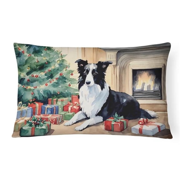 Carolines Treasures DAC1270PW1216 16 x 12 in. Unisex Border Collie Christmas Fabric Decorative Pillow