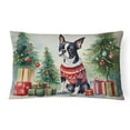 thumbnail image 1 of Carolines Treasures DAC1276PW1216 16 x 12 in. Unisex Boston Terrier Christmas Fabric Decorative Pillow, 1 of 4