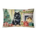 thumbnail image 1 of Black Chow Chow Christmas Fabric Decorative Pillow 12 in x 16 in, 1 of 4