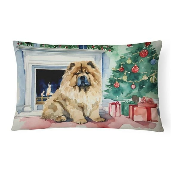 Chow Chow Christmas Fabric Decorative Pillow 12 in x 16 in