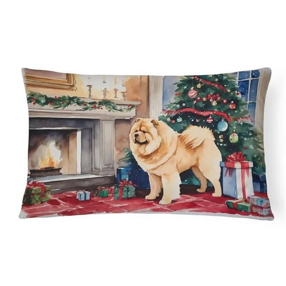 Chow Chow Christmas Fabric Decorative Pillow 12 in x 16 in