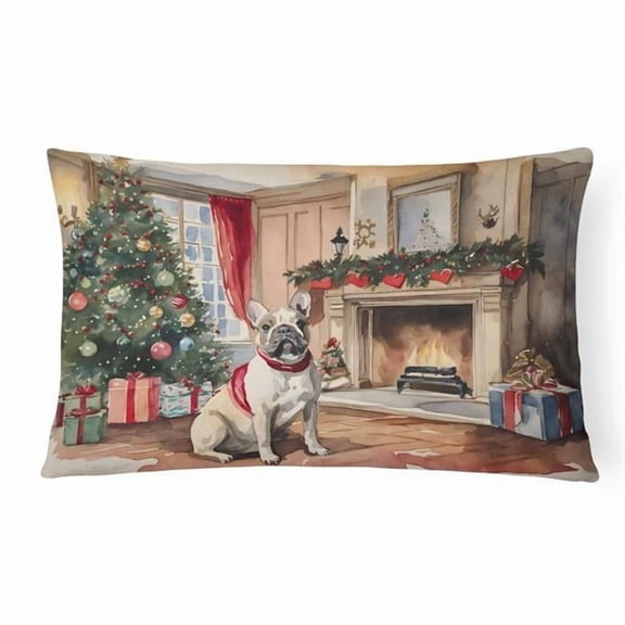 Carolines Treasures DAC1355PW1216 16 x 12 in. Unisex French Bulldog Christmas Fabric Decorative Pillow