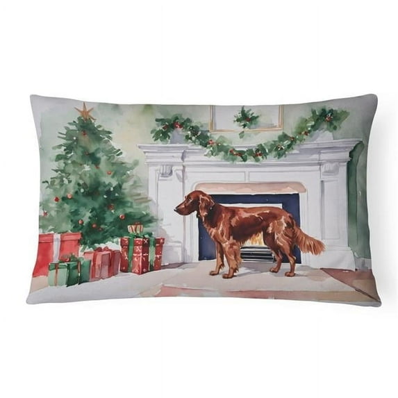 Carolines Treasures DAC1367PW1216 16 x 12 in. Unisex Irish Setter Christmas Fabric Decorative Pillow