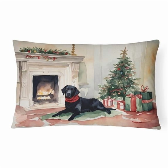 Carolines Treasures DAC1369PW1216 16 x 12 in. Unisex Black Labrador Christmas Fabric Decorative Pillow