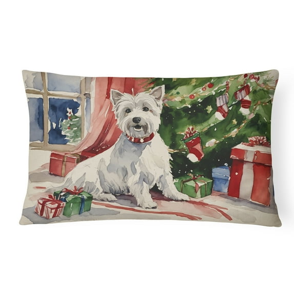 Carolines Treasures DAC1382PW1216 16 x 12 in. Unisex Westie Christmas Fabric Decorative Pillow