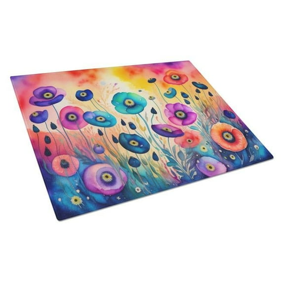 Carolines Treasures DAC1405LCB 15 x 12 in. Anemones in Color Glass Cutting Board - Large