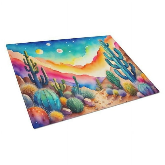 Carolines Treasures DAC1417LCB 15 x 12 in. Cactus in Color Glass Cutting Board - Large