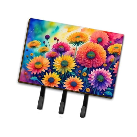 Chrysanthemums in Color Leash or Key Holder 6 in x 9 in
