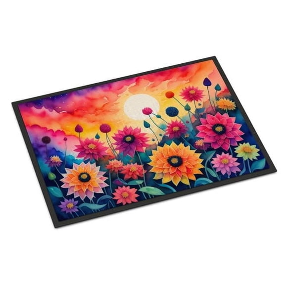 Carolines Treasures DAC1426MAT 18 x 27 in. Unisex Dahlias in Color Doormat