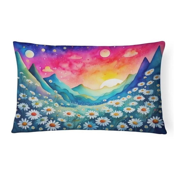 Carolines Treasures DAC1427PW1216 16 x 12 in. Unisex Daisies in Color Fabric Decorative Pillow