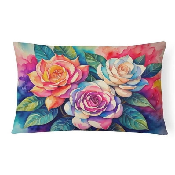 Carolines Treasures DAC1434PW1216 16 x 12 in. Unisex Gardenias in Color Fabric Decorative Pillow
