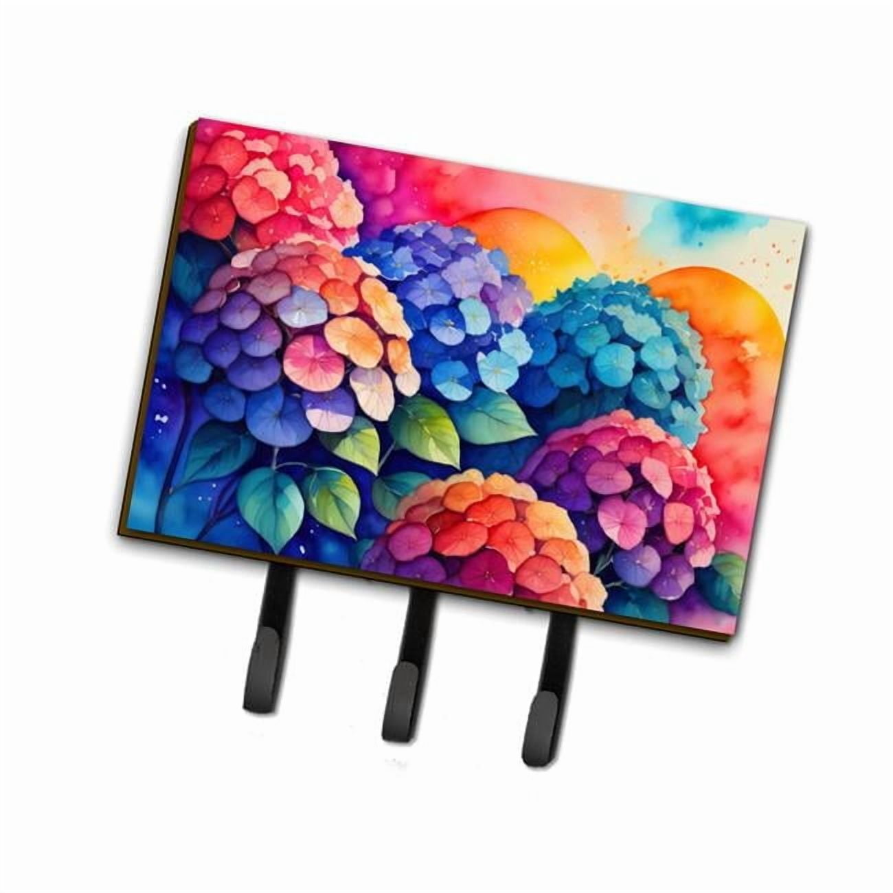 Hydrangeas in Color Leash or Key Holder 6 in x 9 in