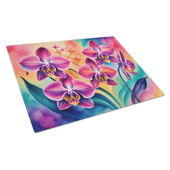 Carolines Treasures DAC1448LCB 15 x 12 in. Orchids in Color Glass Cutting Board - Large