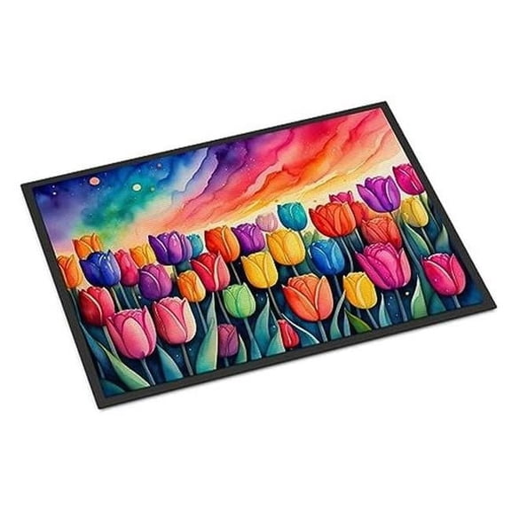Carolines Treasures DAC1462MAT 18 x 27 in. Unisex Tulips in Color Doormat