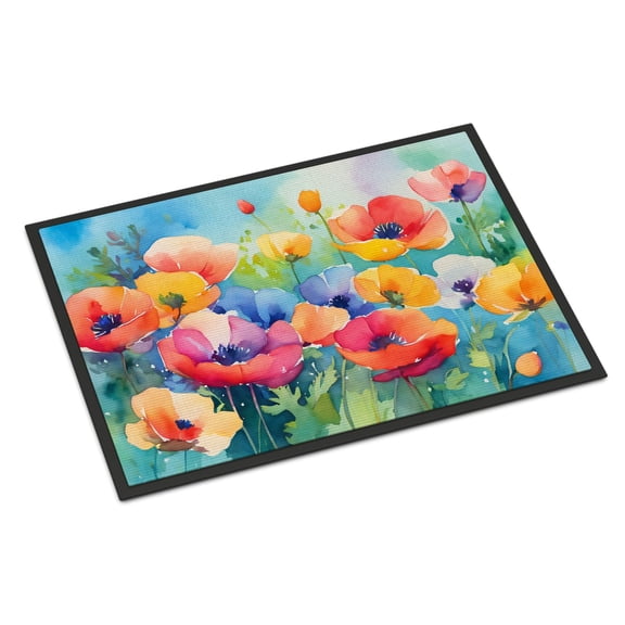 Carolines Treasures DAC1558JMAT 24 x 36 in. Unisex Orchids in Watercolor Indoor or Outdoor Mat