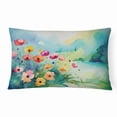 thumbnail image 1 of Anemones in Watercolor Fabric Decorative Pillow 12 in x 16 in, 1 of 4