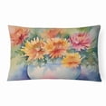 thumbnail image 1 of Chrysanthemums in Watercolor Fabric Decorative Pillow 12 in x 16 in, 1 of 4