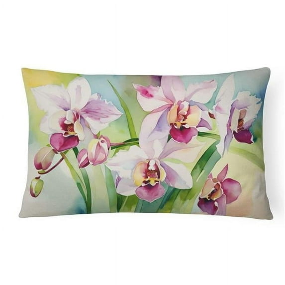 Carolines Treasures DAC1557PW1216 16 x 12 in. Unisex Orchids in Watercolor Fabric Decorative Pillow