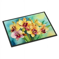 Carolines Treasures DAC1558JMAT 24 x 36 in. Unisex Orchids in Watercolor Indoor or Outdoor Mat