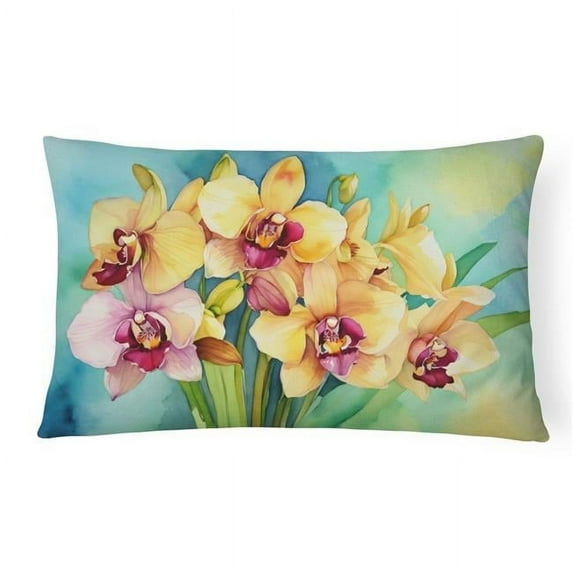 Carolines Treasures DAC1558PW1216 16 x 12 in. Unisex Orchids in Watercolor Fabric Decorative Pillow