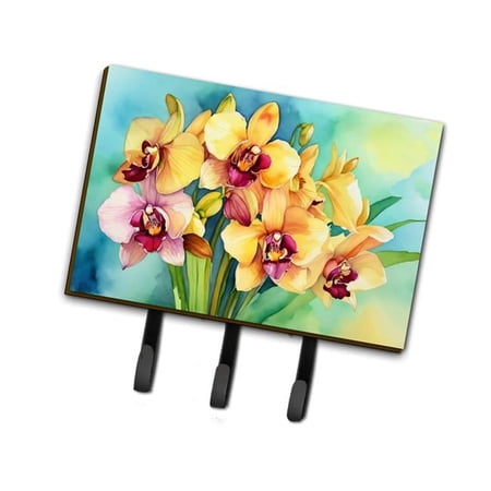 Orchids in Watercolor Leash or Key Holder 6 in x 9 in