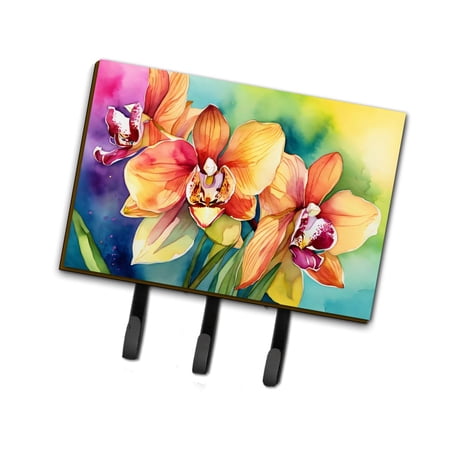 Orchids in Watercolor Leash or Key Holder 6 in x 9 in
