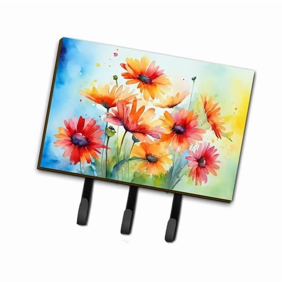 Carolines Treasures DAC1573TH68 9 x 6 in. Unisex Gerbera Daisies in Watercolor Leash or Key Holder