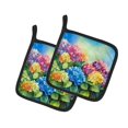 thumbnail image 1 of Carolines Treasures DAC1574PTHD 7.5 x 7.5 in. Hydrangeas in Watercolor Pot Holders - Set of 2, 1 of 5