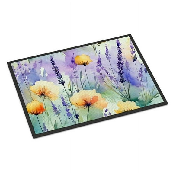 Carolines Treasures DAC1581JMAT 24 x 36 in. Unisex Lavender in Watercolor Indoor or Outdoor Mat