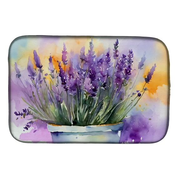 Carolines Treasures DAC1584DDM 21 x 14 in. Lavender in Watercolor Dish Drying Mat