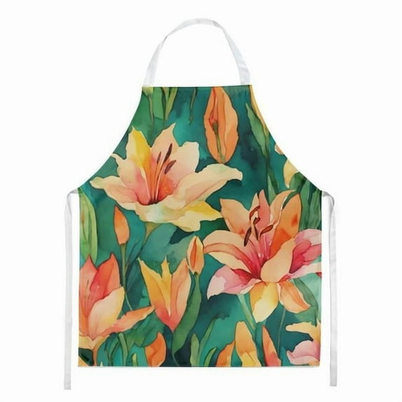 Carolines Treasures DAC1587APRON 30 x 27 in. Lilies in Watercolor Apron