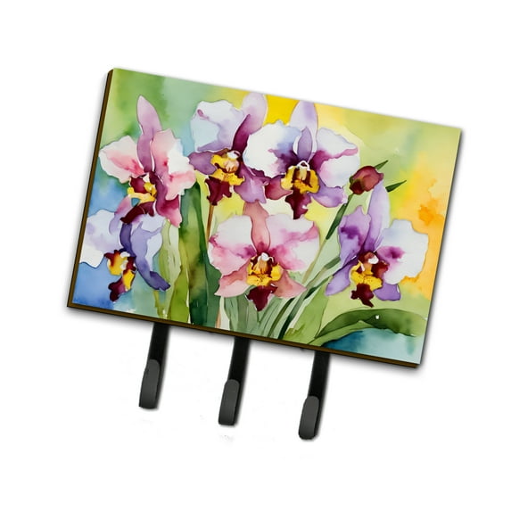 Carolines Treasures DAC1589TH68 9 x 6 in. Unisex Orchids in Watercolor Leash or Key Holder