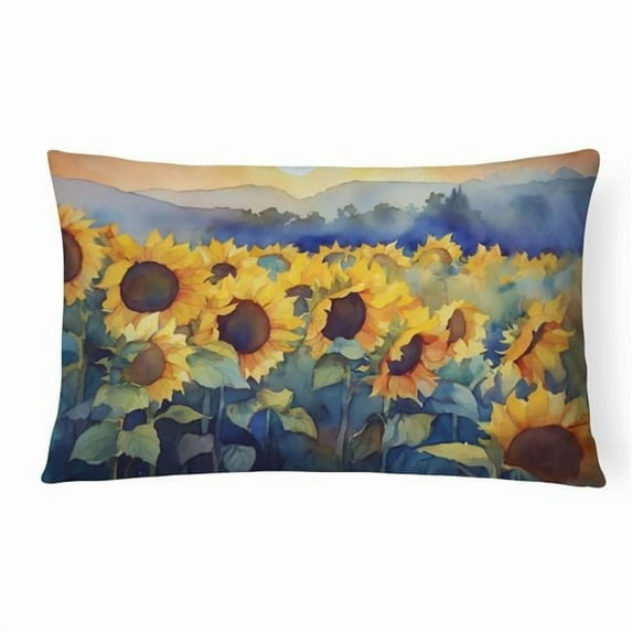 Carolines Treasures DAC1614PW1216 16 x 12 in. Unisex Sunflowers in Watercolor Fabric Decorative Pillow