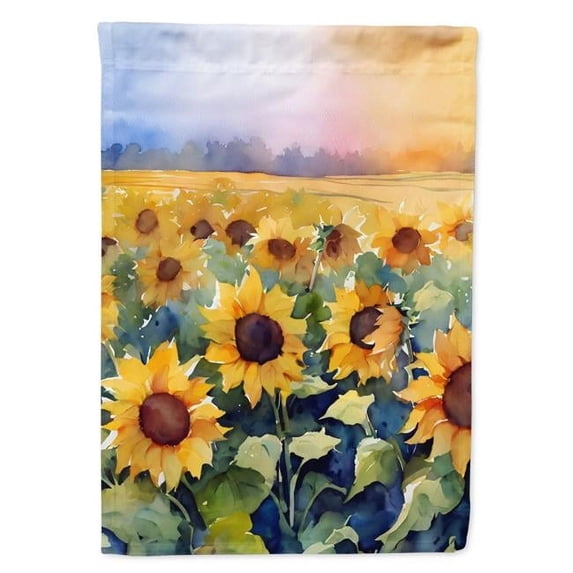 Carolines Treasures DAC1617CHF 40 x 28 in. Sunflowers in Watercolor House Flag