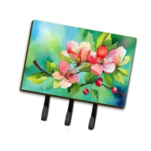 Arkansas Apple Blossom in Watercolor Leash or Key Holder 6 in x 9 in