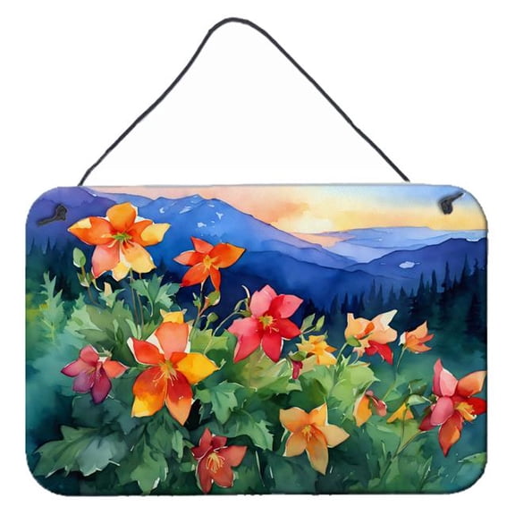 Carolines Treasures DAC1632DS812 12 x 8 in. Unisex Colorado Rocky Mountain Columbine in Watercolor Wall or Door Hanging Prints
