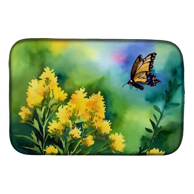 Carolines Treasures DAC1659DDM 21 x 14 in. Kentucky Goldenrod in Watercolor Dish Drying Mat