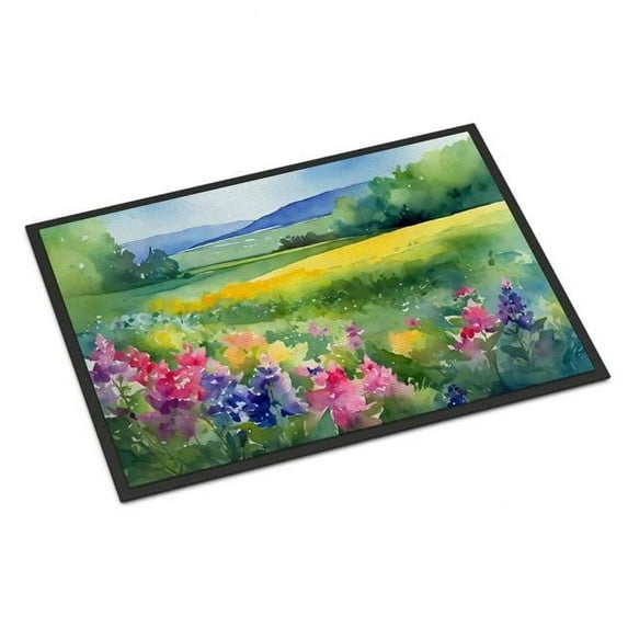 Carolines Treasures DAC1670JMAT 24 x 36 in. Unisex Massachusetts Mayflowers in Watercolor Indoor or Outdoor Mat