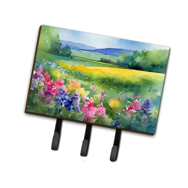 Massachusetts Mayflowers in Watercolor Leash or Key Holder 6 in x 9 in