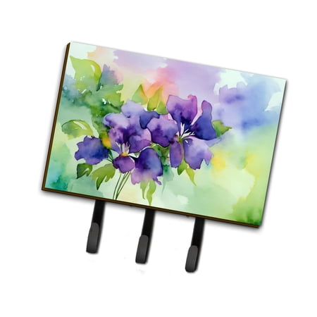 New Jersey Violet in Watercolor Leash or Key Holder 6 in x 9 in