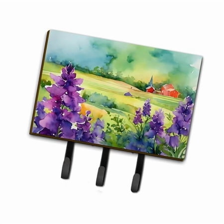 New Jersey Violet in Watercolor Leash or Key Holder 6 in x 9 in