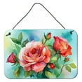 thumbnail image 1 of Carolines Treasures DAC1700DS812 12 x 8 in. Unisex Oklahoma Roses in Watercolor Wall or Door Hanging Prints, 1 of 4