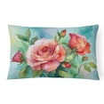 thumbnail image 1 of Carolines Treasures DAC1700PW1216 16 x 12 in. Unisex Oklahoma Roses in Watercolor Fabric Decorative Pillow, 1 of 4