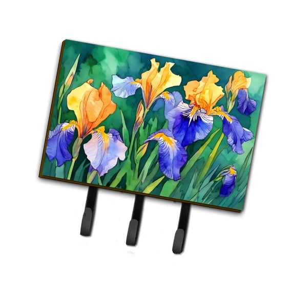 Tennessee Iris in Watercolor Leash or Key Holder 6 in x 9 in